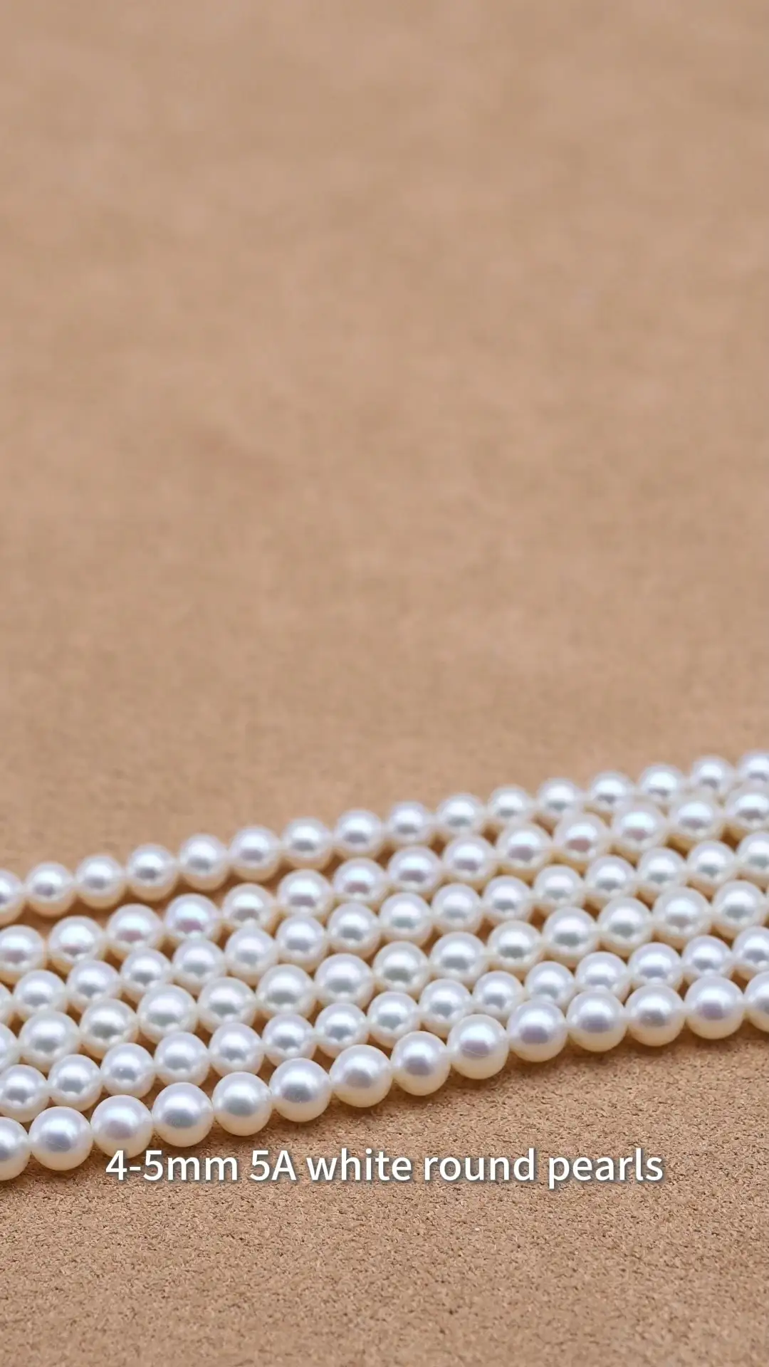 Hilo de perlas de agua dulce blancas redondas de 4-5 mm y calidad 5A para la fabricación de joyas. 1