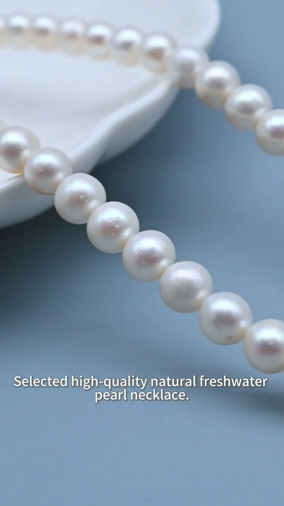 Hilo de perlas redondas naturales de agua dulce blancas de 8-9 mm, calidad 4A, para la fabricación de joyas. 1