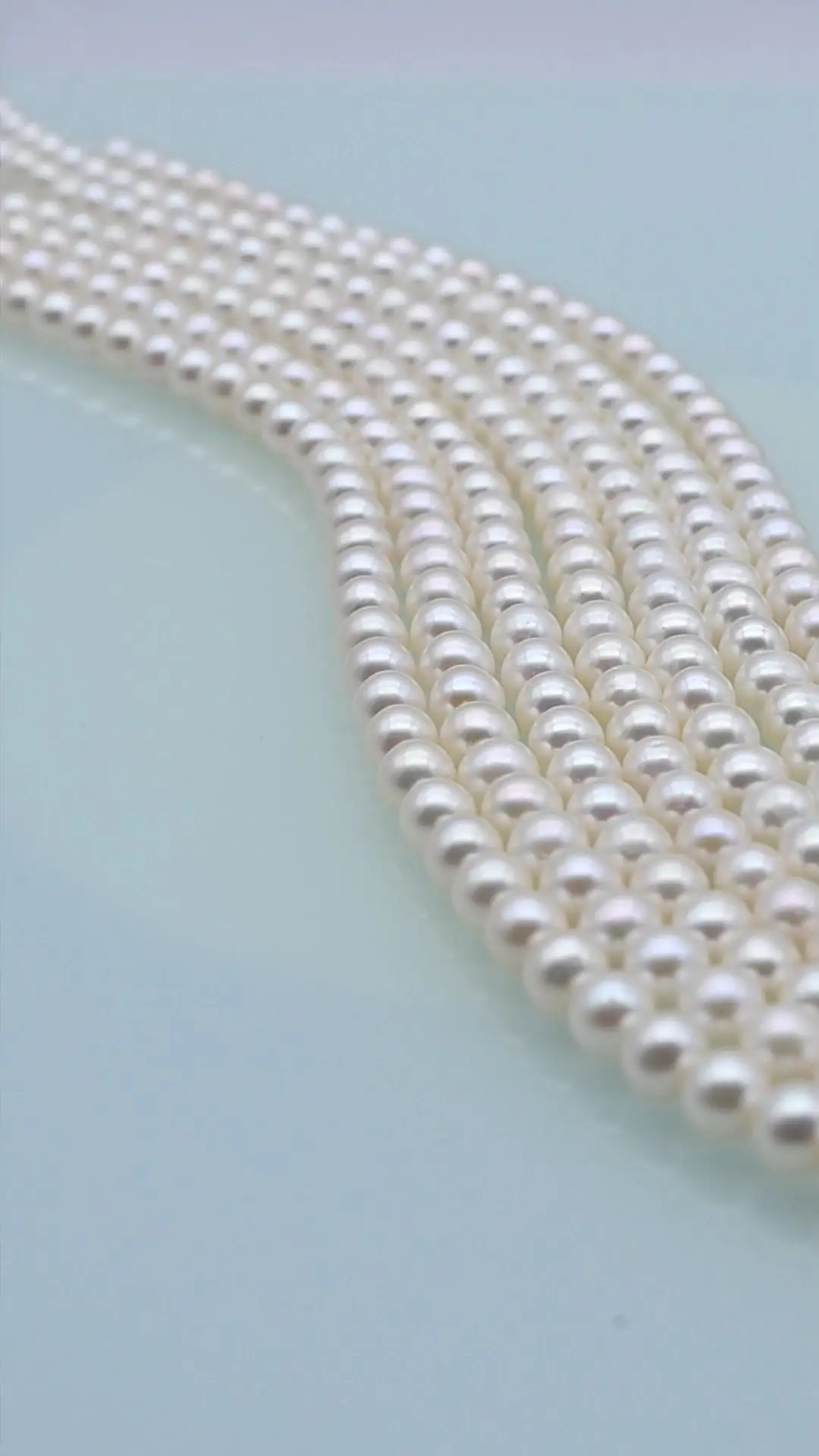 Hilo de perlas redondas naturales de agua dulce blancas de 8-9 mm y calidad 5A para la fabricación de joyas. 1