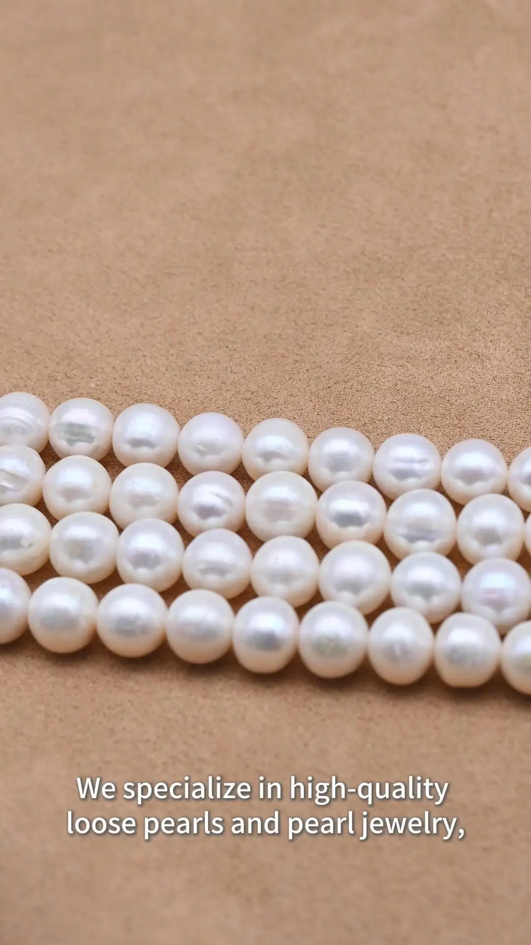 Hilo de perlas redondas naturales de agua dulce blancas de 9-10 mm (calidad 3A) para la fabricación de joyas. 1