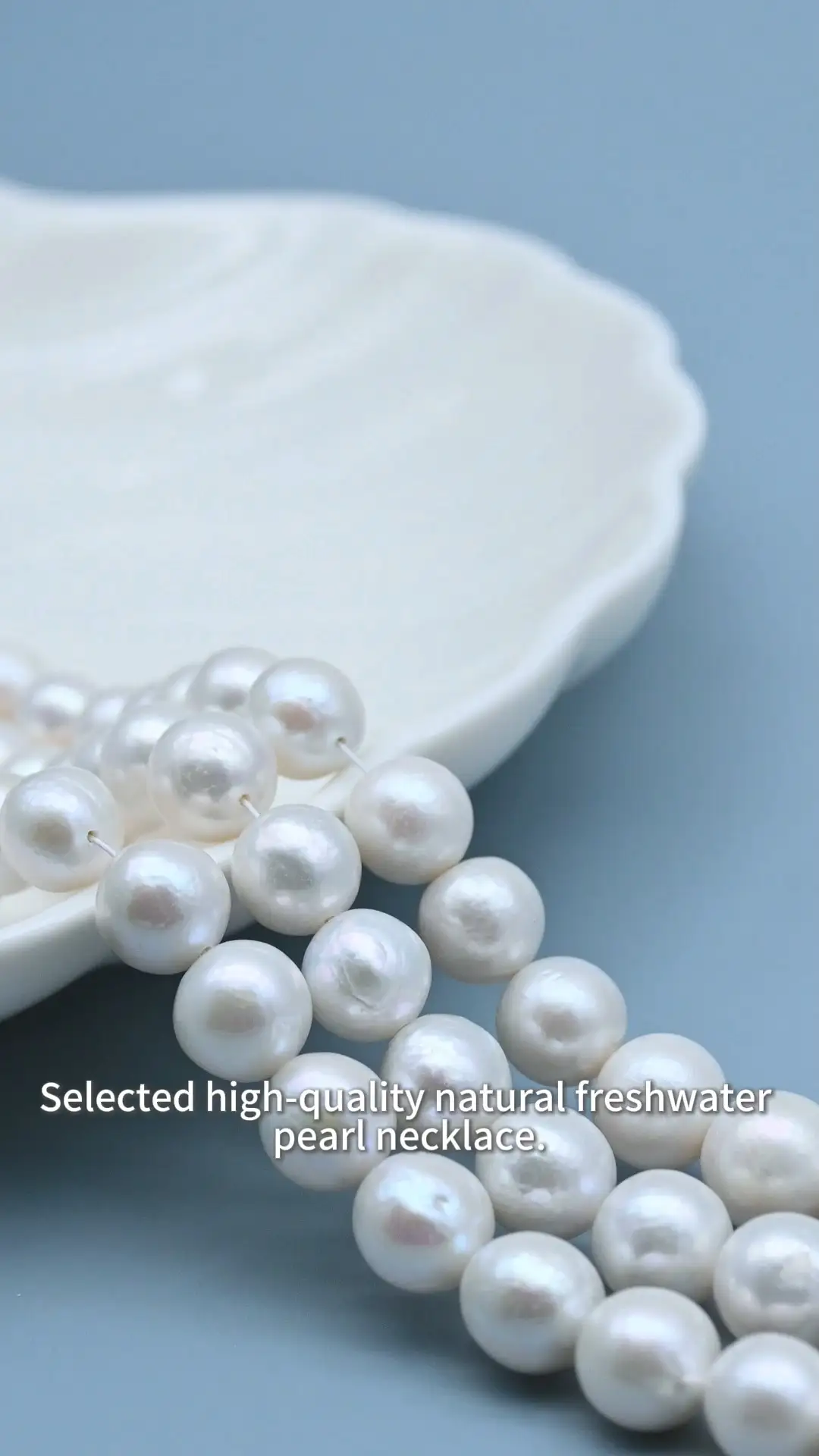 Hilo de perlas redondas naturales de agua dulce blancas AAA de 10-11 mm para la fabricación de joyas. 1