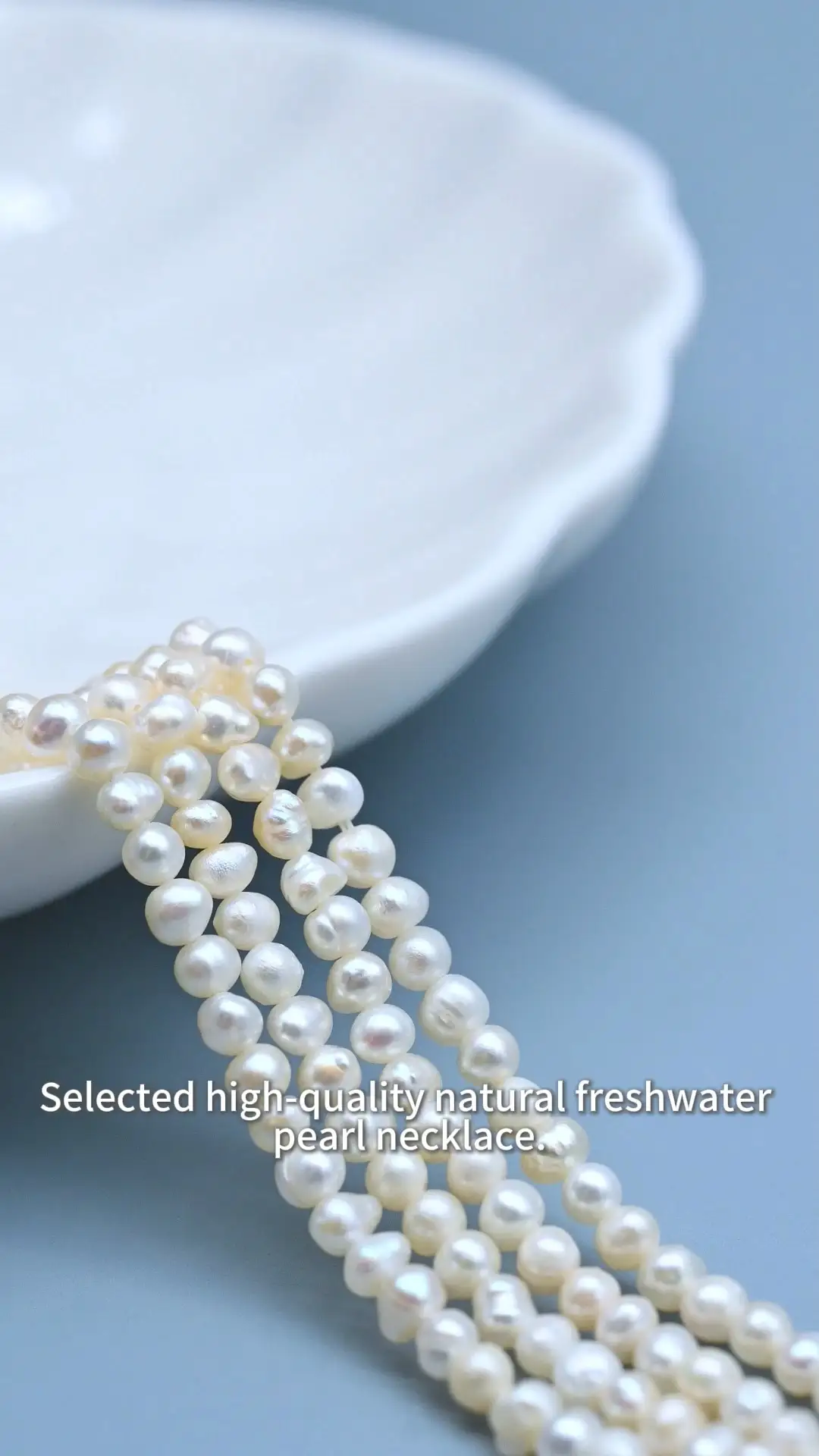 Hilo de perlas naturales de agua dulce blancas AA de 3-4 mm con forma de patata para la fabricación de joyas. 1