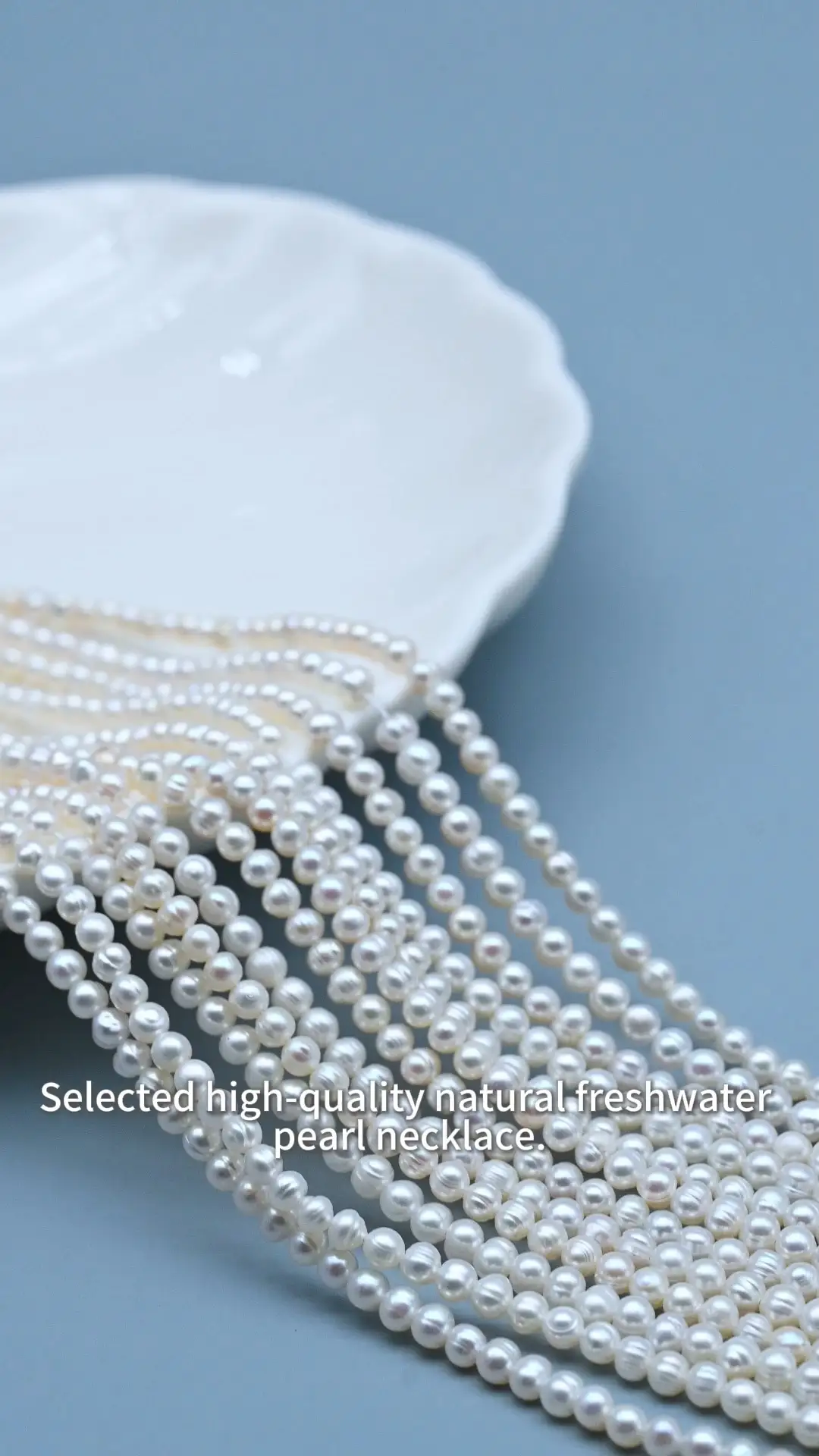 Hilo de perlas naturales de agua dulce blancas con forma de patata, de 3-4 mm y calidad 3A, para la fabricación de joyas. 1