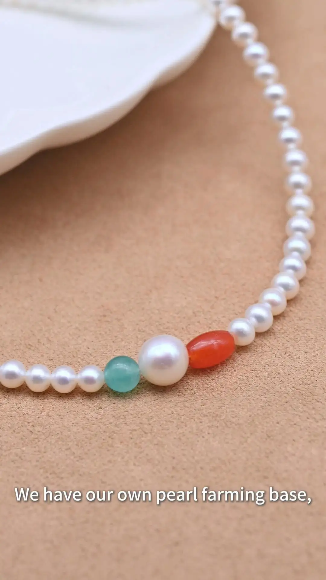 Collar de perlas naturales de agua dulce de 5-6 mm, plata S925, ágata roja y amazonita para mujer. 1