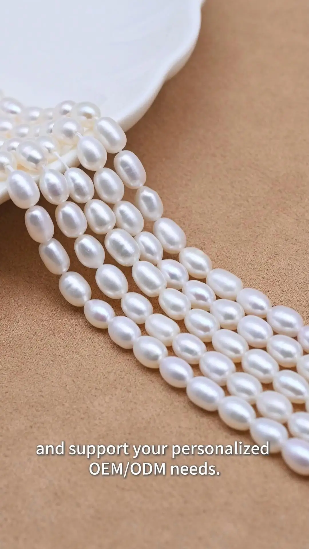 Hilo de perlas naturales de agua dulce blancas de 6-7 mm, con forma de grano de arroz, calidad 5A, para la fabricación de joyas. 1