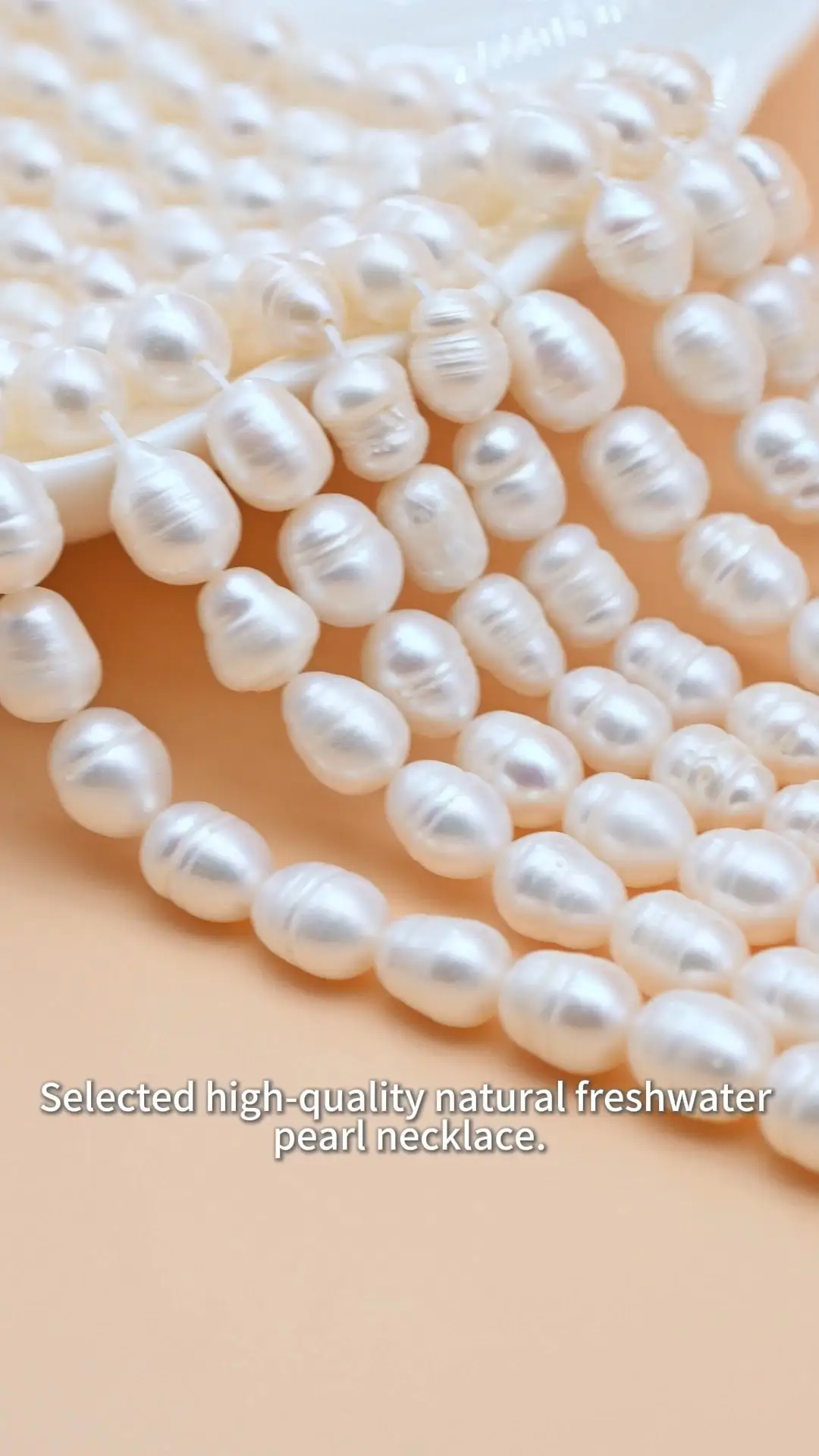 7-8mm 2A White Rice Shape Natural Freshwater Pearl Strand for Jewelry Making 1