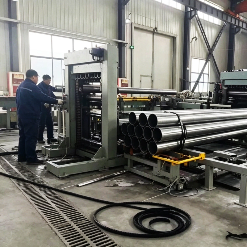 Machine d'emballage universelle robuste pour tubes ronds et carrés 1