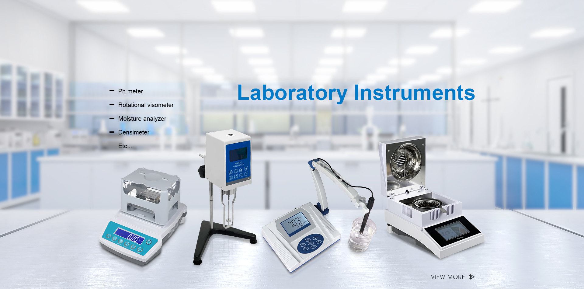 Fabricante de balanzas analíticas electrónicas, básculas, medidores de pH, analizadores de humedad, viscosímetros, etc., para laboratorio.