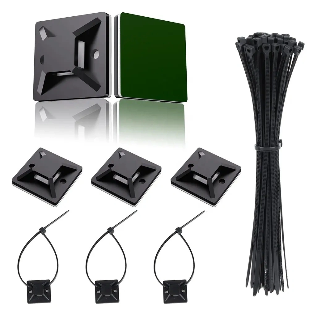 Wholesale Good Quality Nylon Strongly Self Adhesive Wire Management Clips Clamp Wall Fixing Organizer Holders Pads plastic Cable Ties bas With Good Price-Wahsure 1