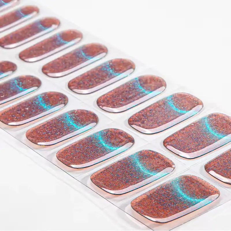 High-Quality French Cat's Eye Semi-Cured UV Gel Nail Strips Salon-Grade Finish 1