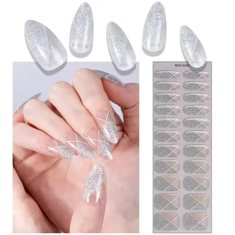 Wholesale Christmas 3D Cute Cartoon UV-Free Gel Nail Wraps 1