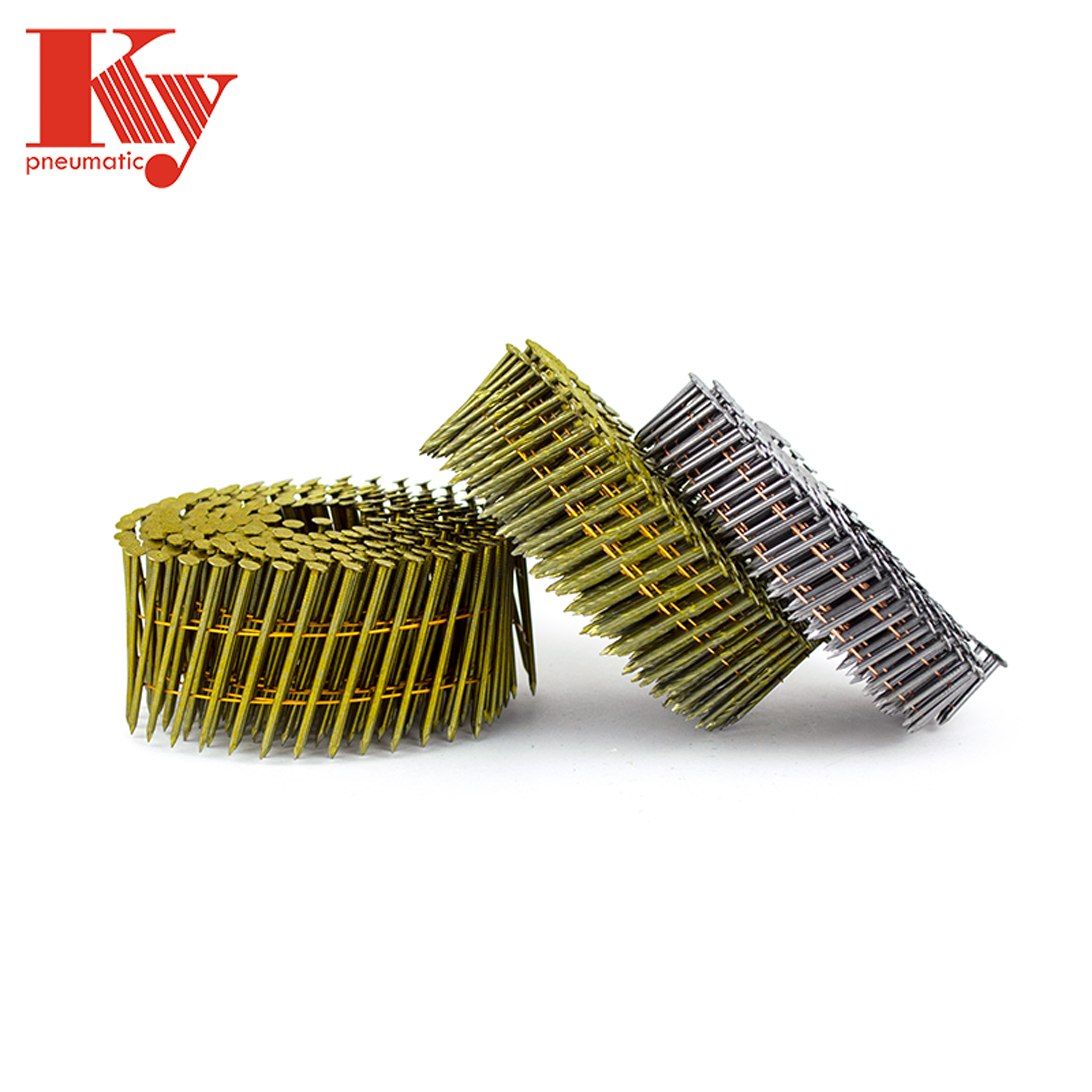 KY - 15 Degree Colorful Painted Customized Roofing Smooth Screw Shank Coil Nail Pallets Iron Wire Nail 2550 Coil Nails 1