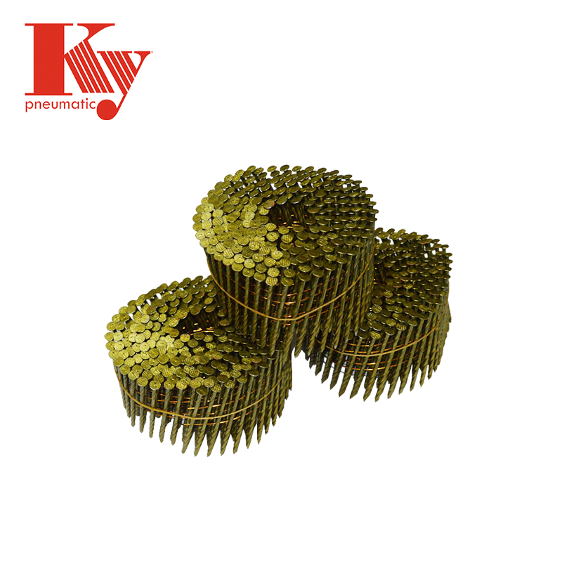 KY - 15 Degree Colorful Painted Customized Roofing Smooth Screw Shank Coil Nail Pallets Iron Wire Nail 2550 Coil Nails 3