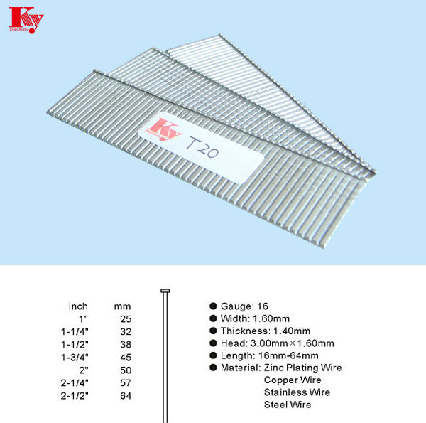 KY - Factory Supply 16 Gague Furniture Nail T Brad Nail T38 T nails 5