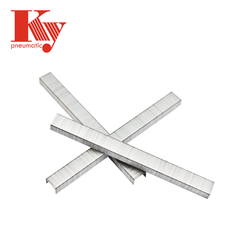 KY - Grapas personalizadas de alambre de hierro galvanizado Q195 serie 10f para tapicería de muebles 1008f 10F 2
