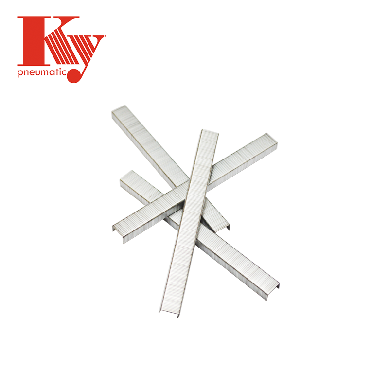 KY - Grapas personalizadas de alambre de hierro galvanizado Q195 serie 10f para tapicería de muebles 1008f 10F 4