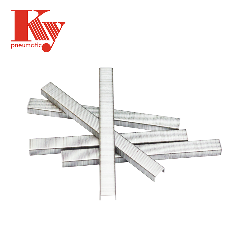 KY - Grapas personalizadas de alambre de hierro galvanizado Q195 serie 10f para tapicería de muebles 1008f 10F 5