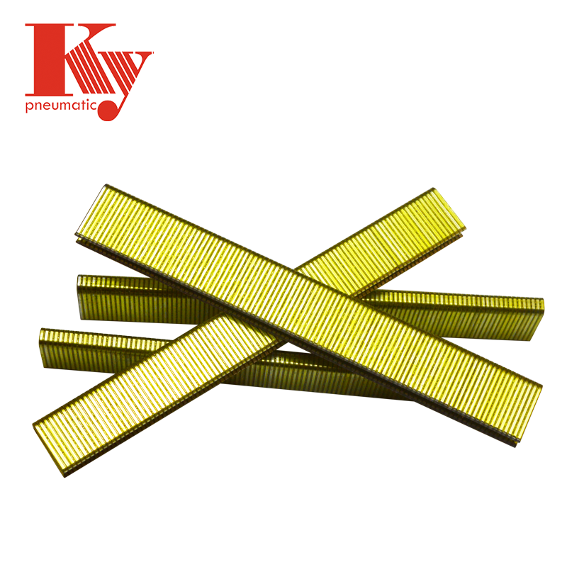 KY - Medium Carbon Steel Pallet Wood Golden Staple 407k Fine Wire Staples 5