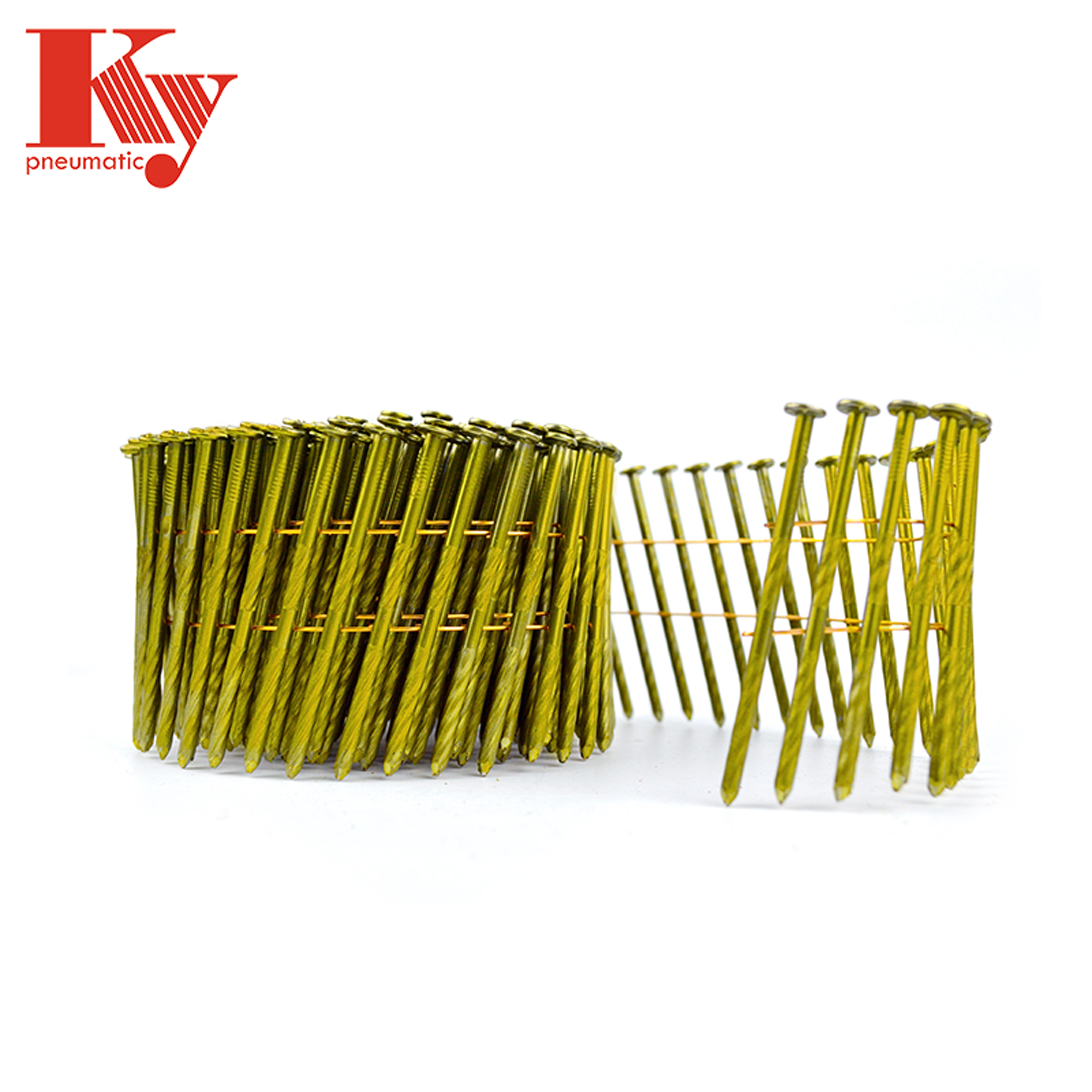 KY - 15 Derajat Sekrup Pneumatik Ky Batang Halus Paku Gulungan untuk Pallet Paku Gulungan 2.1mm * 50mm 4