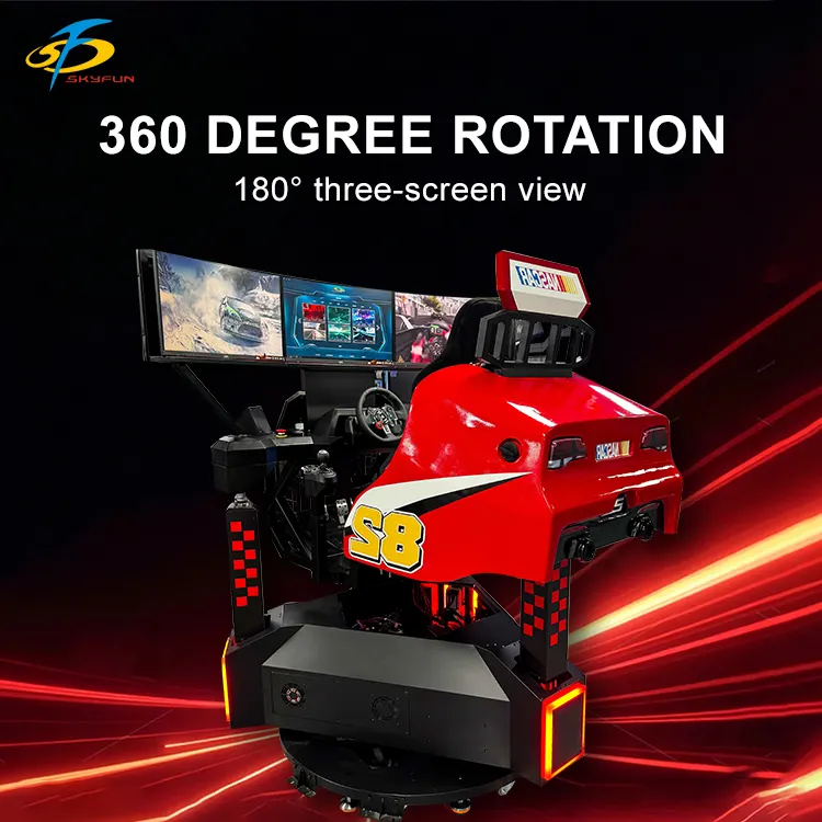 Triple-Screen VR Driving Simulator: High-Performance Racing Arcade 2