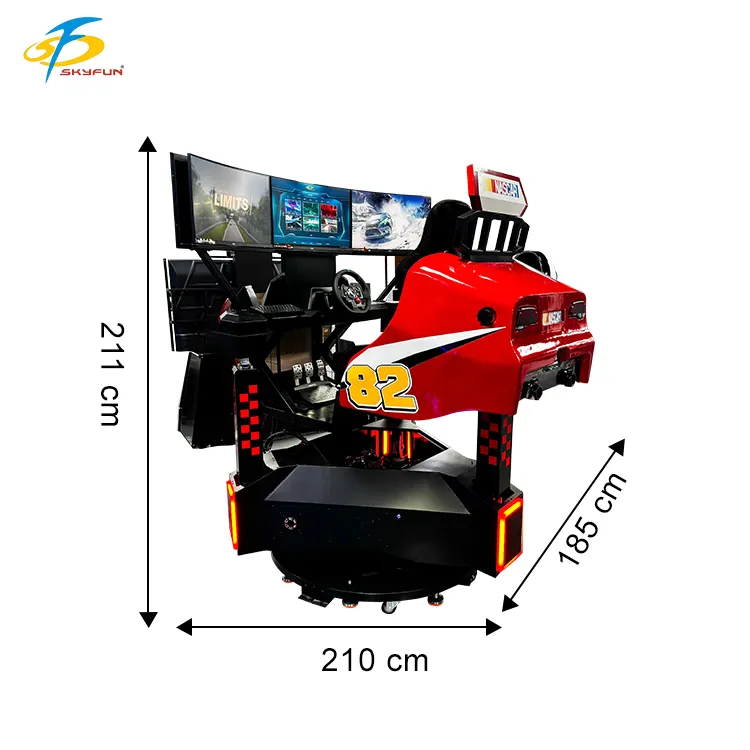 Triple-Screen VR Driving Simulator: High-Performance Racing Arcade 3
