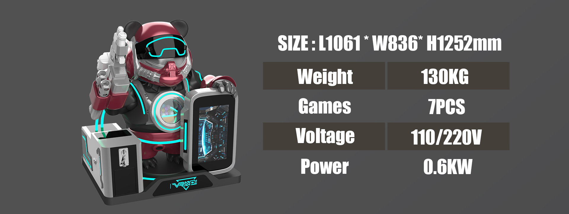 VR Kids Virtual Reality Arcade Game Machine for Fun – VR Panda Soldier 9
