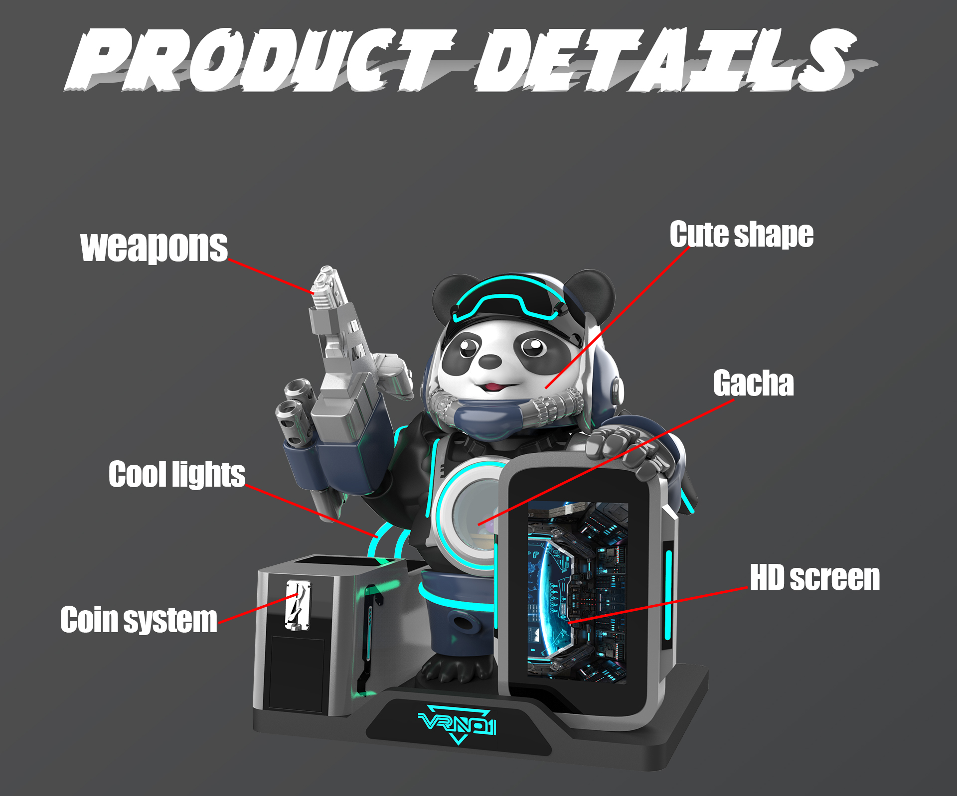 VR Kids Virtual Reality Arcade Game Machine for Fun – VR Panda Soldier 10