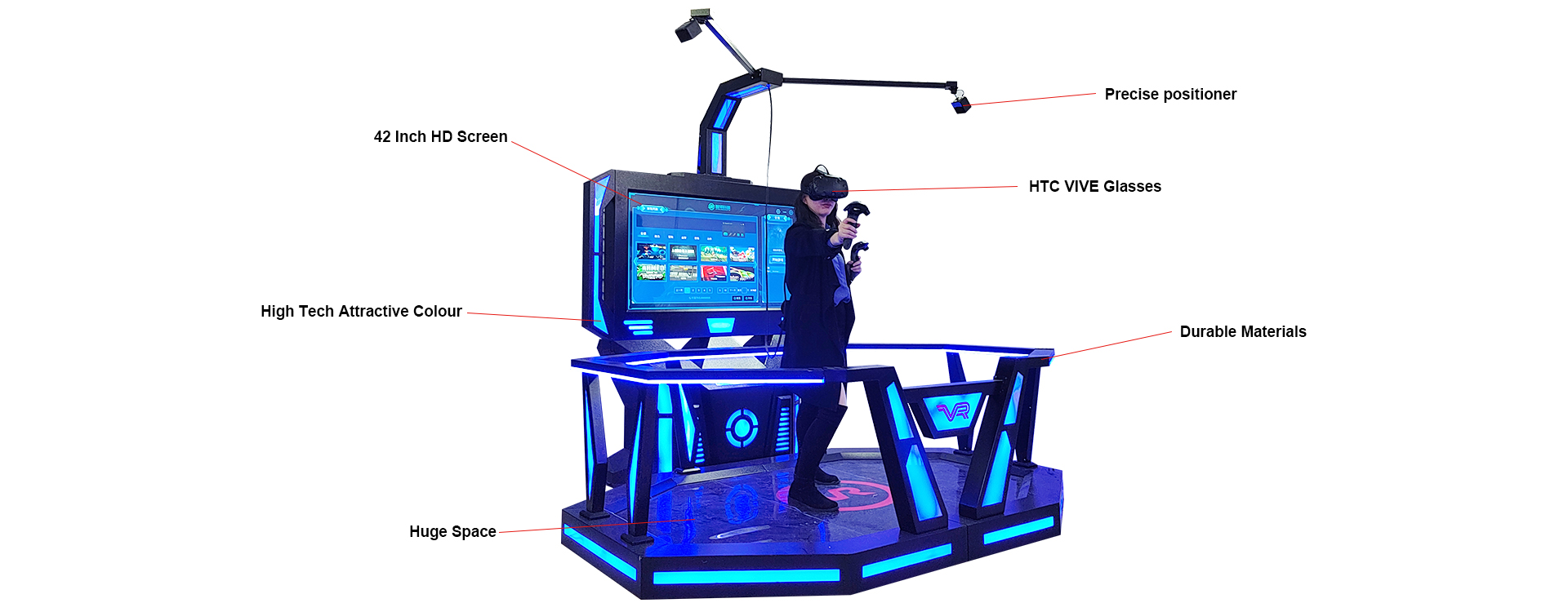 VR HTC Platform 9d Virtual Reality Simulator Interactive Arcade Shooting Game Machine 8