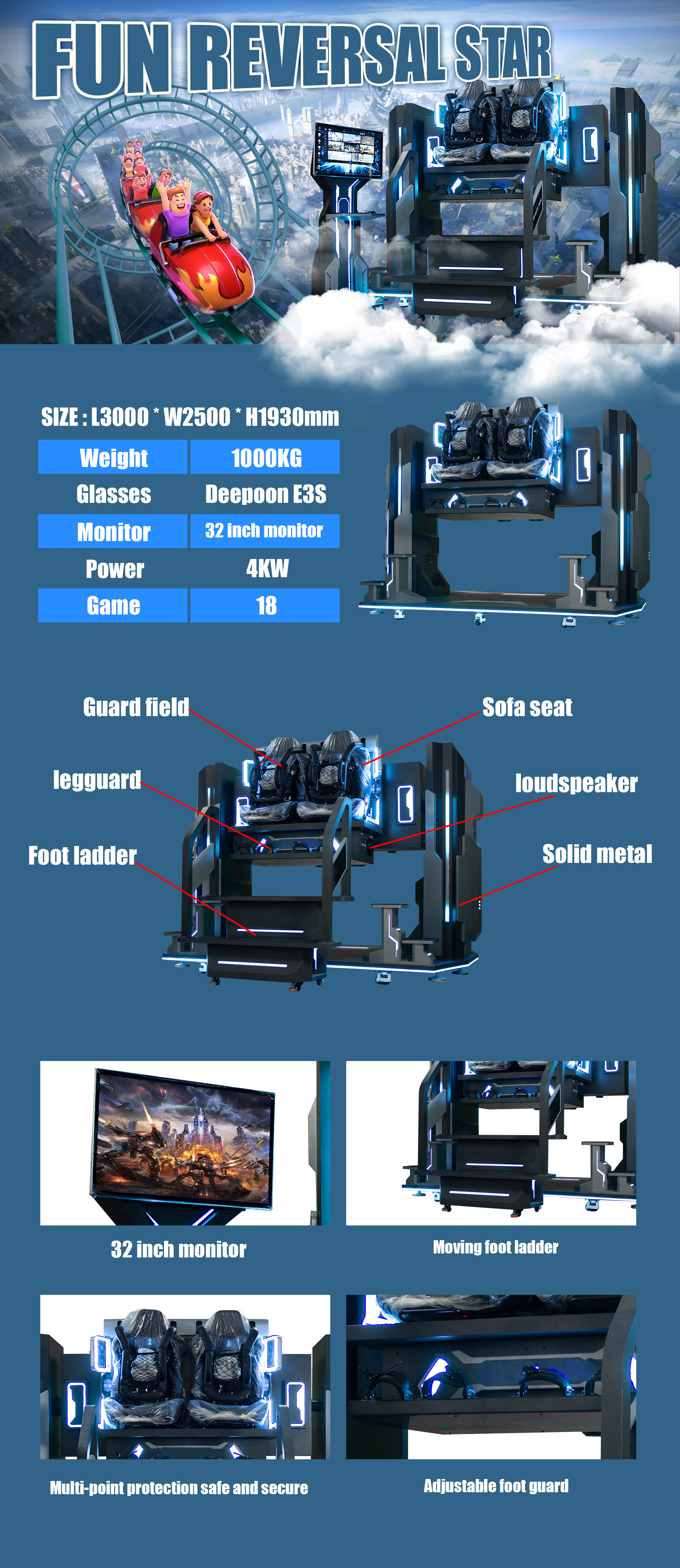 Customized Best Fun Reversal Star  (Two-Player Version) 360 VR Company - SKYFUN 8
