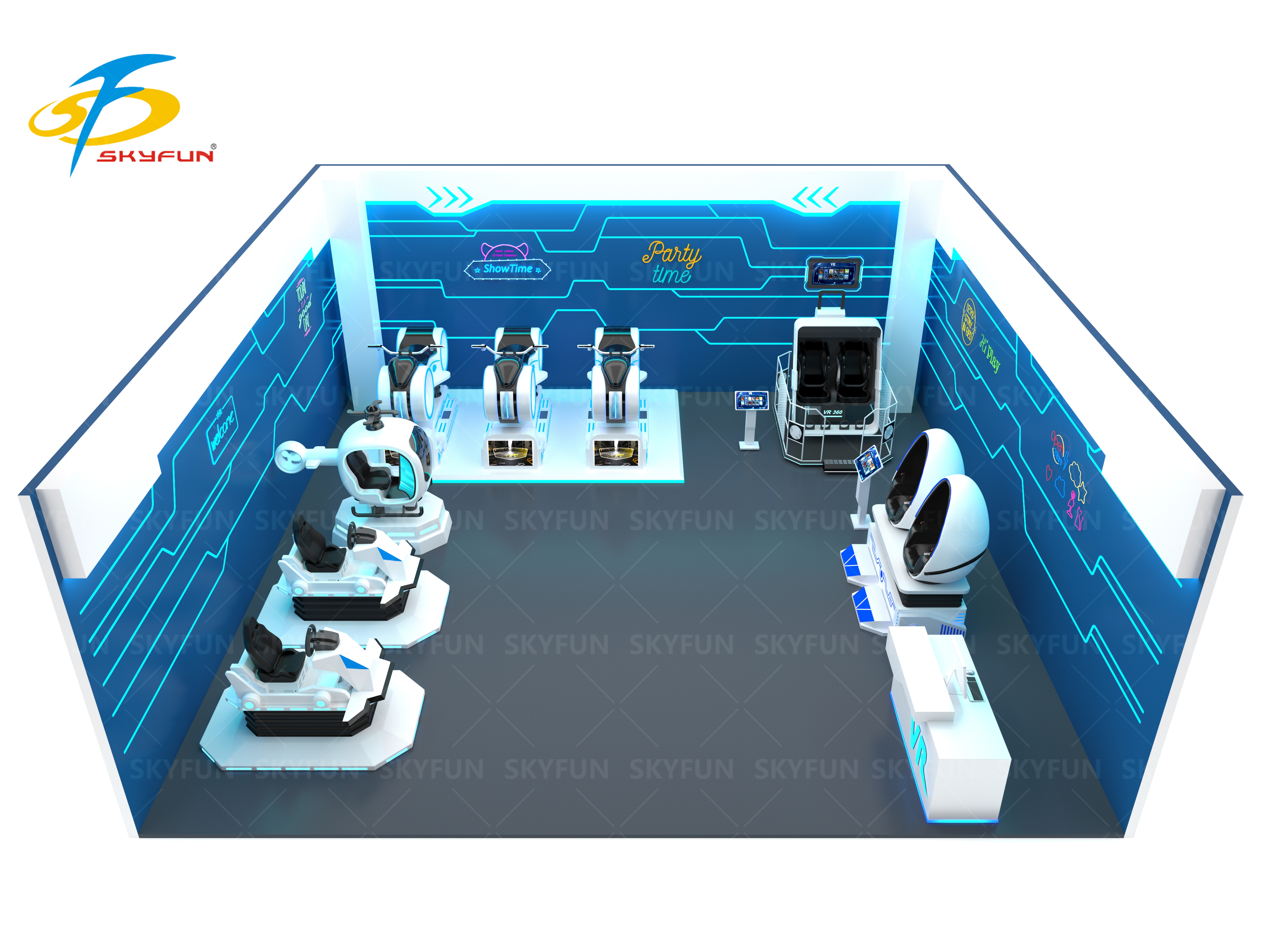 Best quality 9D Virtual Reality Amusement Park  ONE-STOP VR Theme Park -Skyfun1 9
