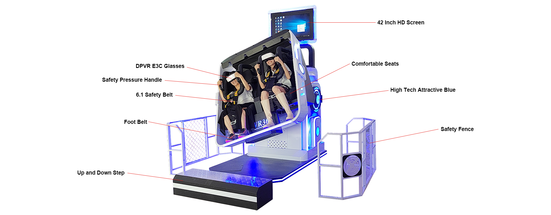 Skyfun Hot Sale 360 degree VR  chair 360 VR Simulator double 9D VR Seats 7