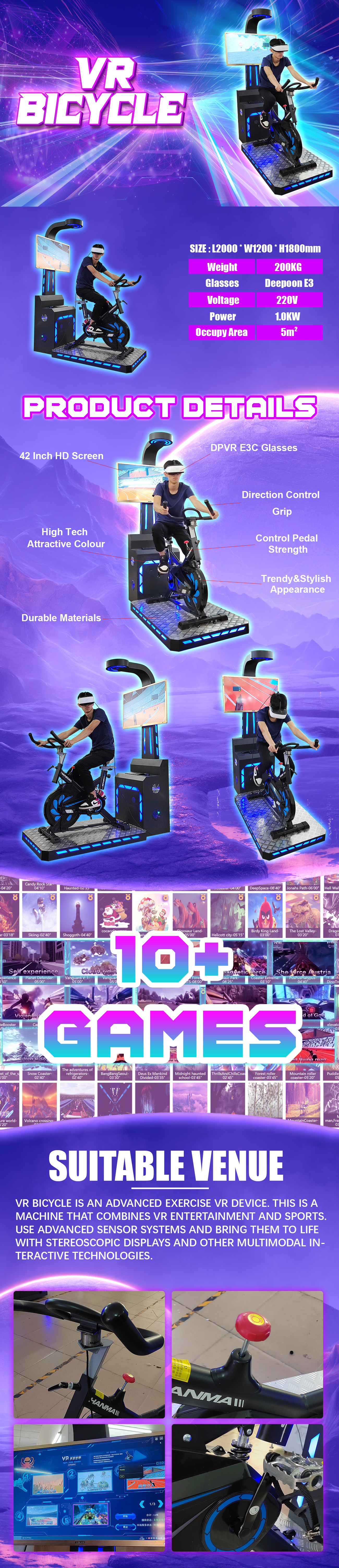 Riding Simulator VR Fitness Equipment VR Bicycle Simulator 3