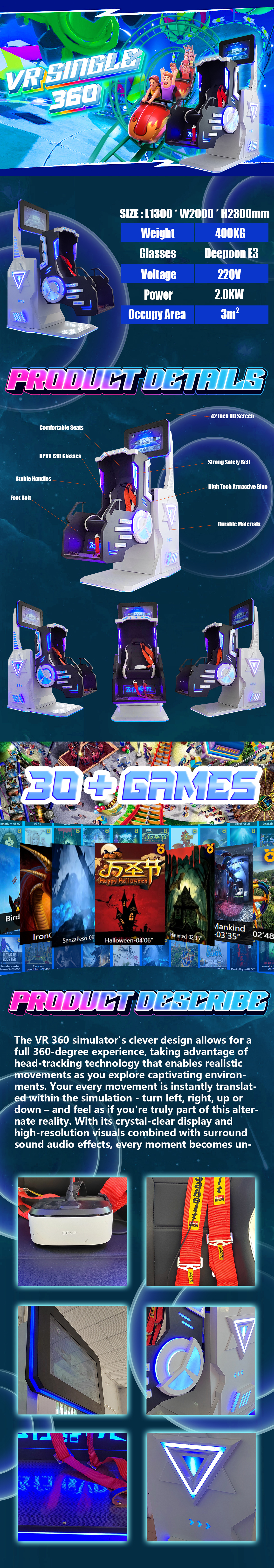 360 VR Simulator 360 Degree VR Chair - SKYFUN 3