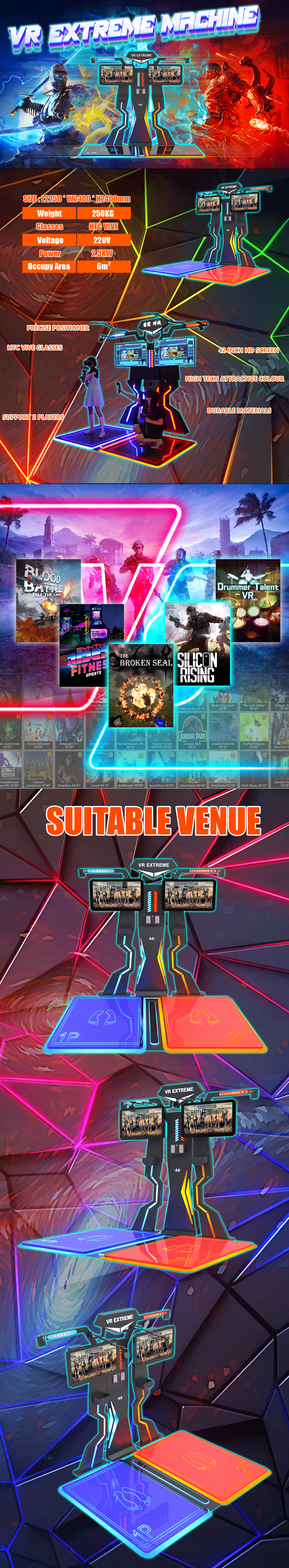 Best VR Game Machine Supplier 2 Player HTC Vive VR Battle Simulator 3
