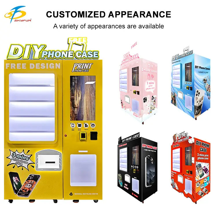 Skyfun Pro 2025 | DIY Phone Case Vending Machine | UV Printing | IoT Remote | 595+ Models | 5 Colors Available 1