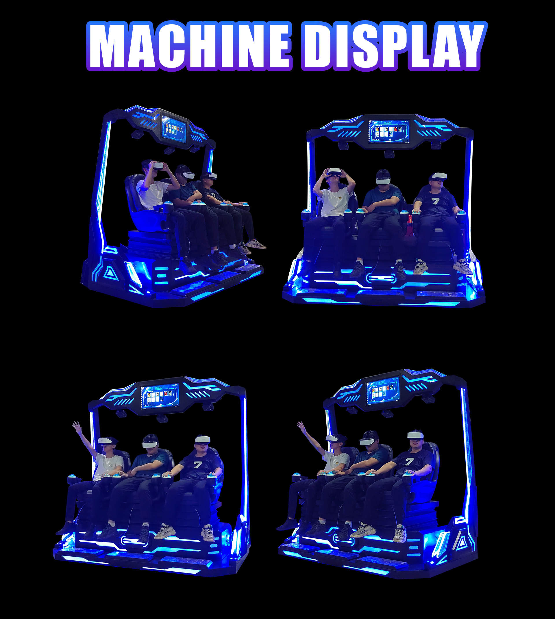 Professional 9d vr 3 seats cinema Multi person VR cinema manufacturers 8
