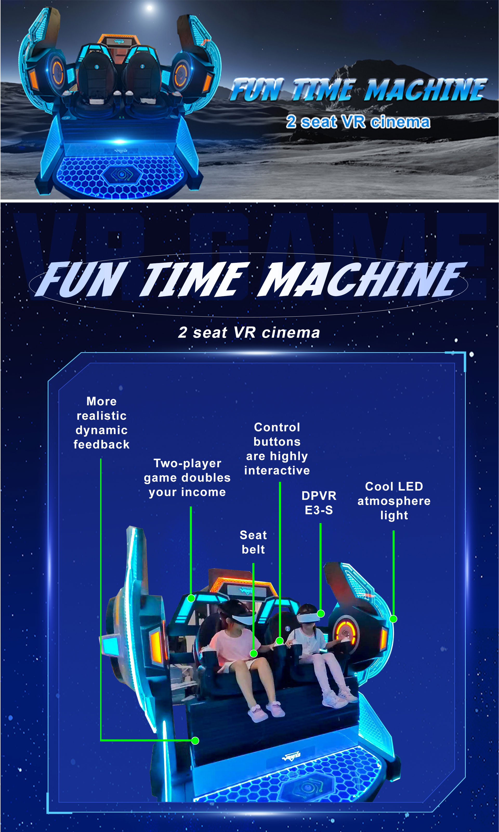 Fun Time Machine - 2 Seat VR Cinema with Advanced Motion Technology 7