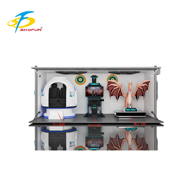 SkyFun VR Container - 9D VR & Dinosaur Zone Combo for VR Amusement Park 2