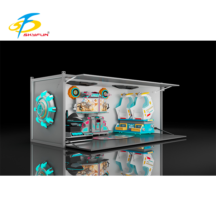 SkyFun Multi-Sensory VR Container Park - 9D Hyper-Reality Pod + AI Dinosaur Experience (ODM Available) 8