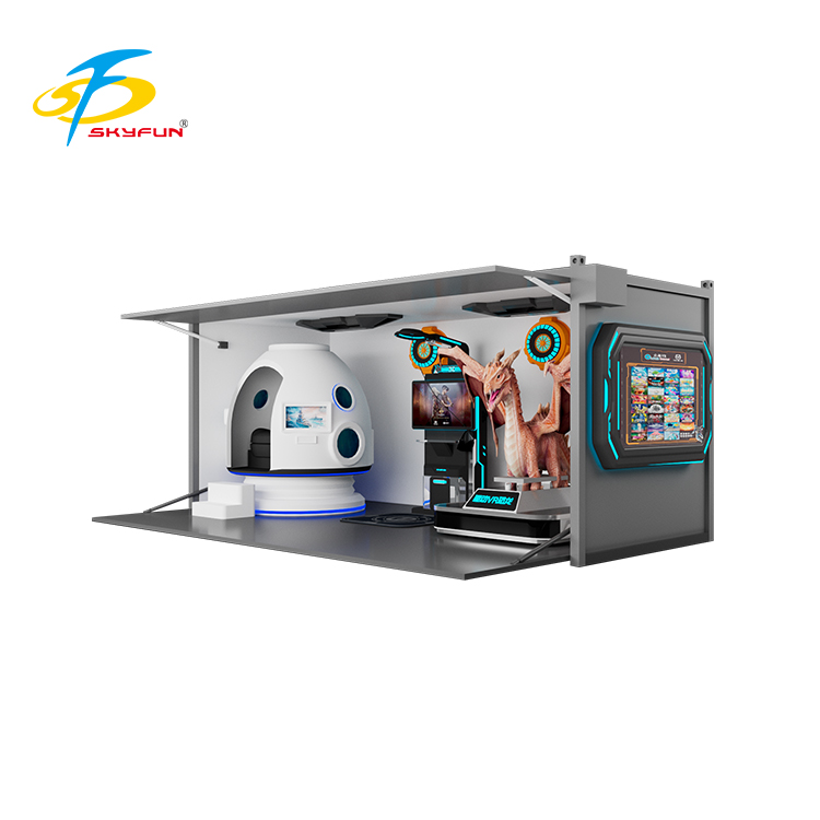 SkyFun Multi-Sensory VR Container Park - 9D Hyper-Reality Pod + AI Dinosaur Experience (ODM Available) 9