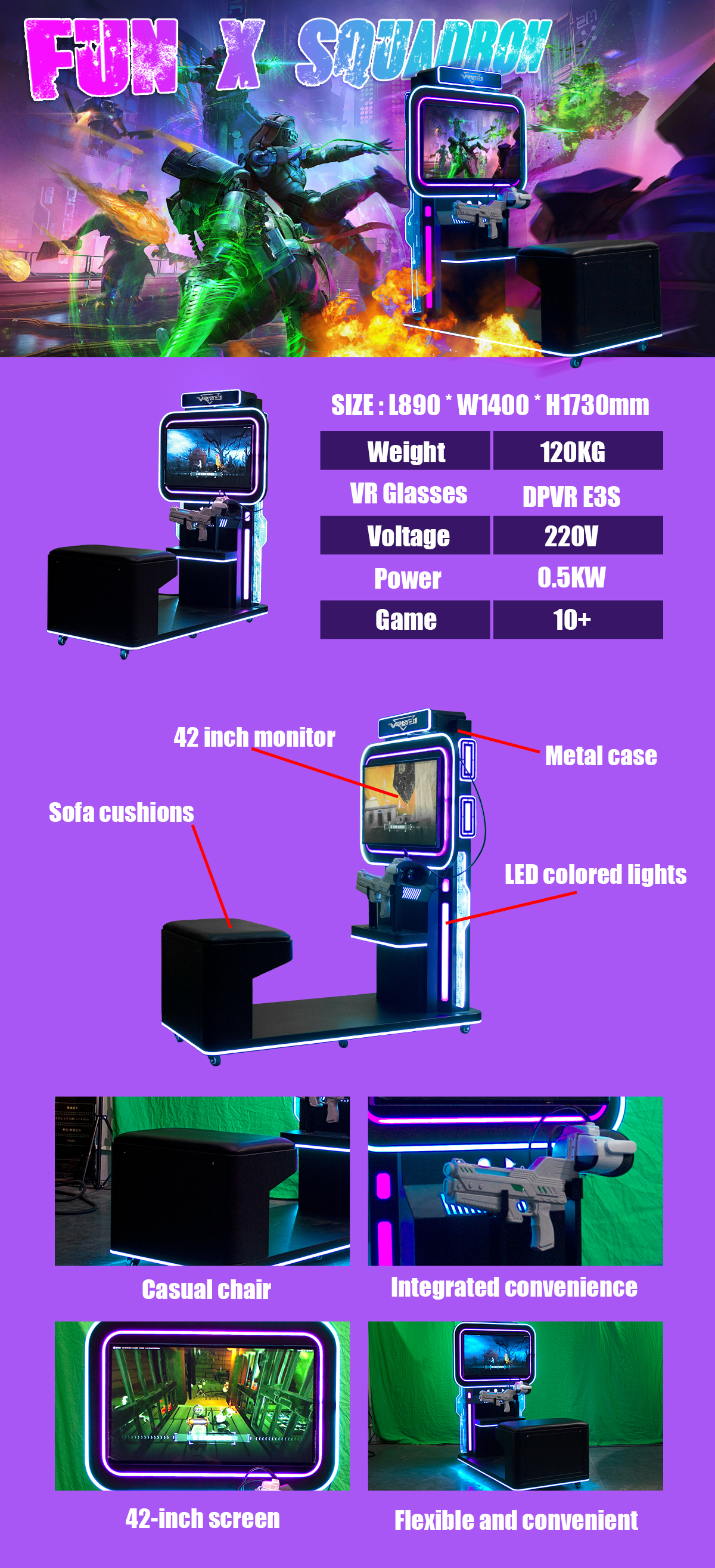 Customized fun x squadbon shooting simulator manufacturers From China | SKYFUN 7