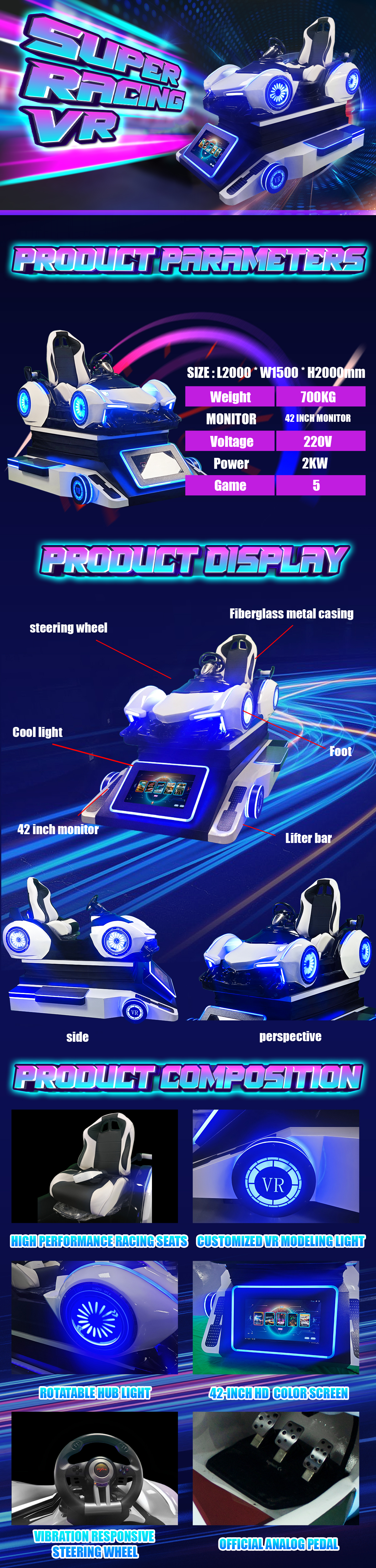 Quality super racing VR racing simulator Manufacturer | SKYFUN 5