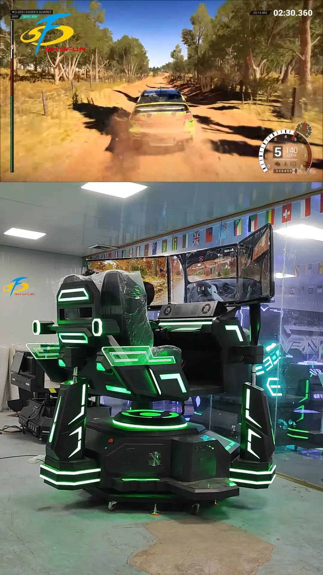 Triple-Screen Racing Car: Immersive Arcade Game Simulator 1