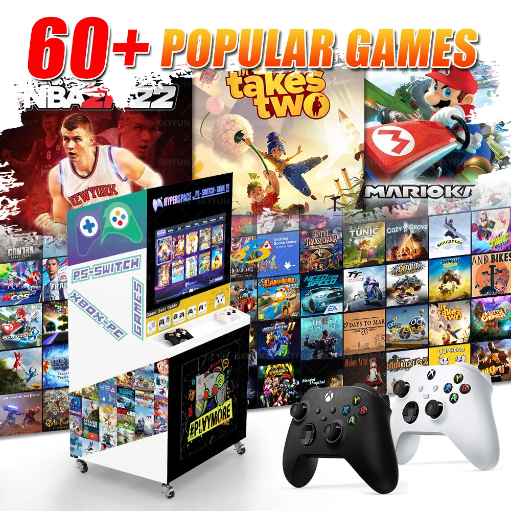 Foldable Wooden Arcade Game Console with 60+ Games 1