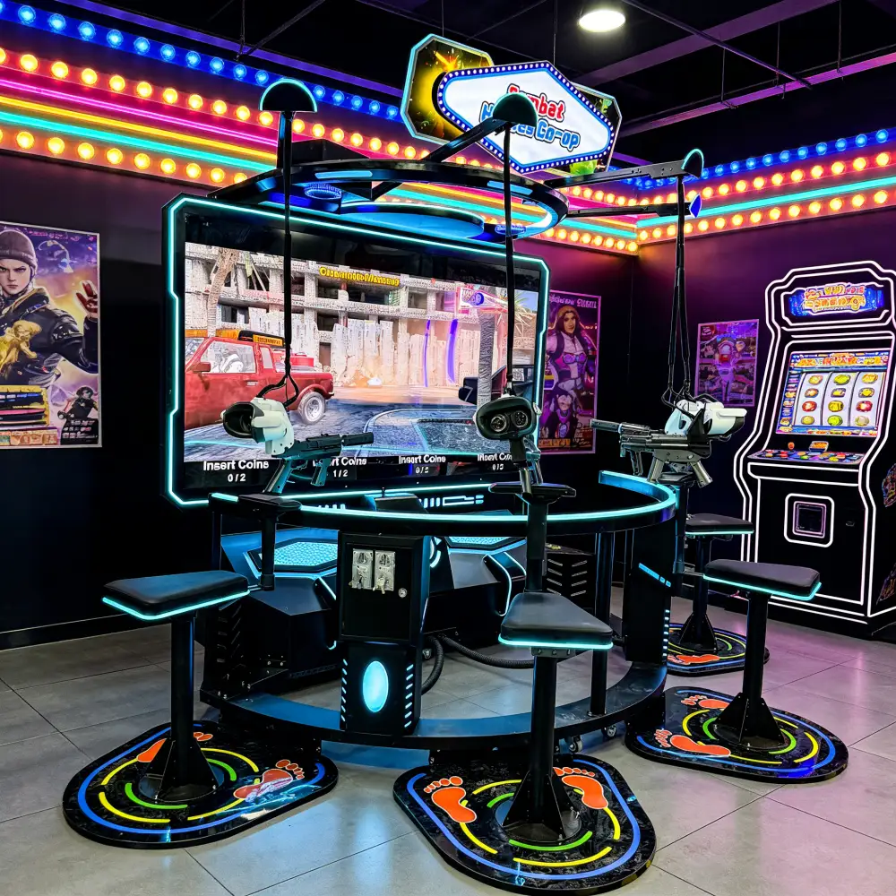4 Player VR Shooting Arcade Game Machine 4K Immersive TacticalSimulator with Motion Platform Vibration Feedback SKYFUN 1