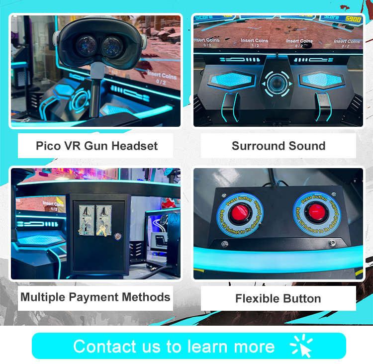 4 Player VR Shooting Arcade Game Machine 4K Immersive TacticalSimulator with Motion Platform Vibration Feedback SKYFUN 8