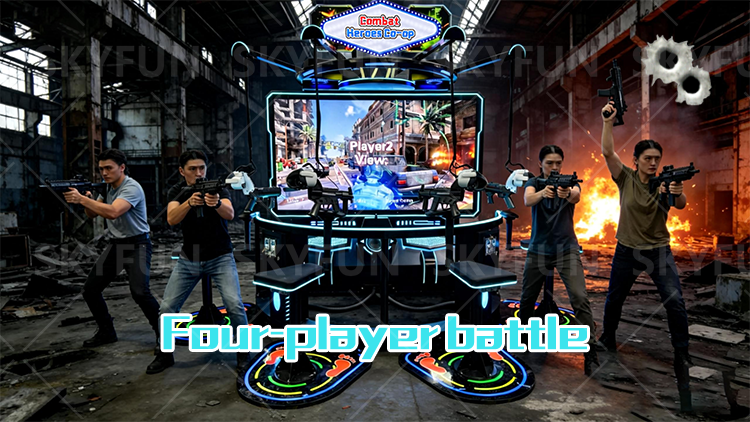 4-Player Immersive Tactical Simulator VR Shooting Arcade Machine – 360° 4K with Motion & Vibration Feedback SKYFUN 10