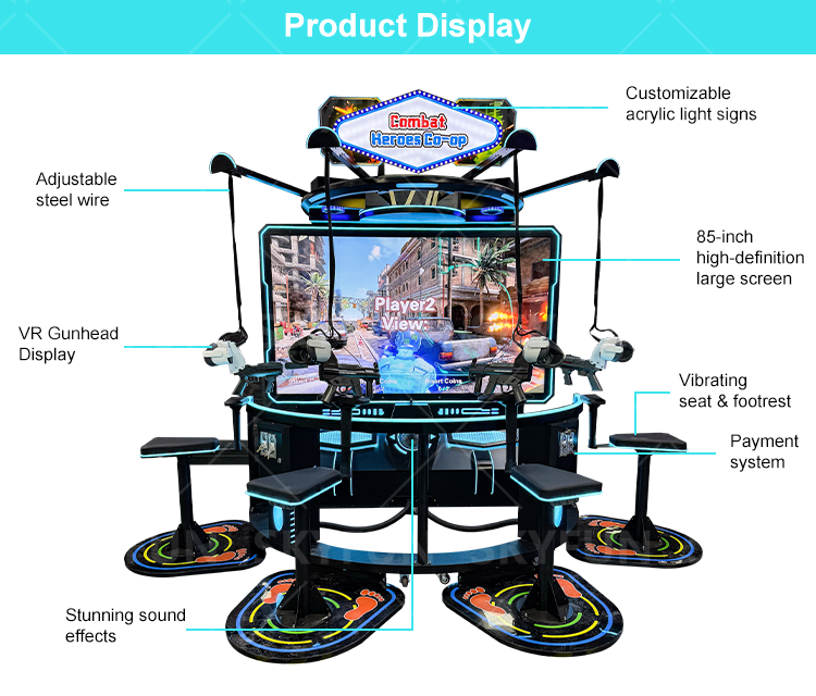 4-Player Immersive Tactical Simulator VR Shooting Arcade Machine – 360° 4K with Motion & Vibration Feedback SKYFUN 9