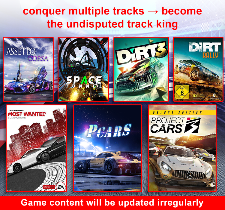 Simulator de curse cu 3 ecrane | Joc arcade de conducere prin mișcare cu roată cu feedback de forță pentru uz comercial SKYFUN 12