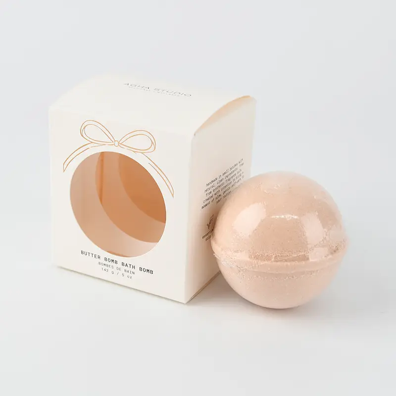 Kraft Paper Bath Bomb Box Window Custom Eco Friendly 1